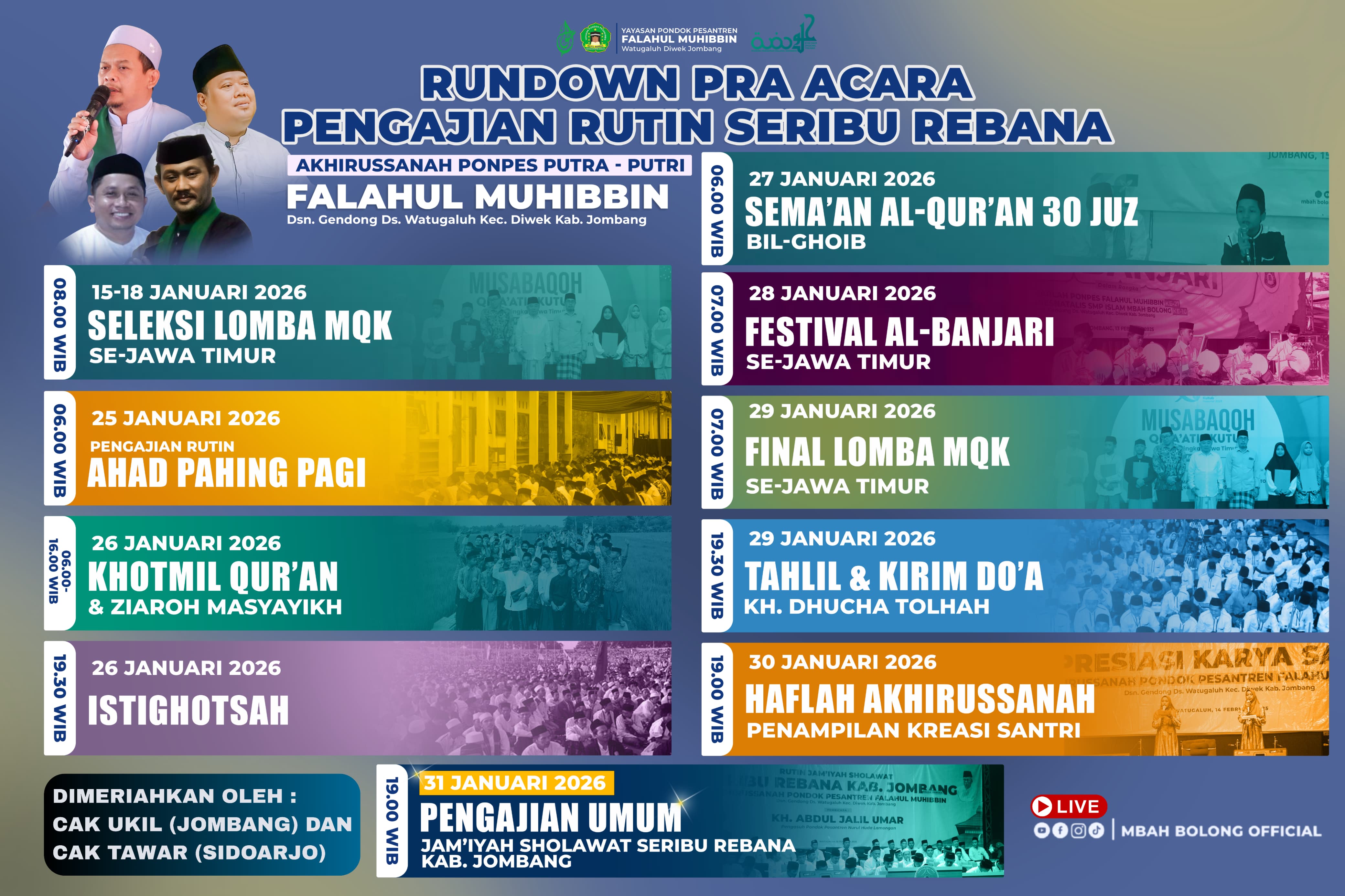 RUNDOWN PRA ACARA PENGAJIAN UMUM DALAM RANGKA HAFLAH AKHIRUSSANAH PP.FALAHUL-MUHIBBIN